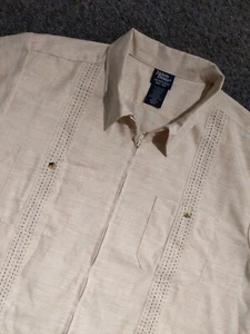 John Blair 4 Pocket Full Zip Embroidered Men's Large Casual Bowling Style Shirt - Picture 1 of 7