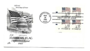 2114 22c Flag over Capitol, ArtCraft plate block FDC - Picture 1 of 1