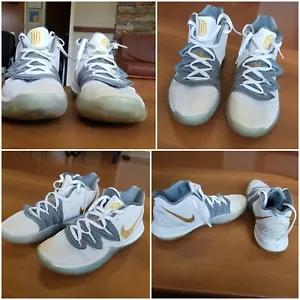Größe 9,5 - Nike Kyrie 5 weiß und gold Custom Nike By You - Bild 1 von 24