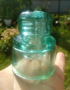 Vintage Beautiful Soviet Electrical Insulator Turquoise Glass USSR - Picture 1 of 13