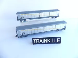 (4) 6730 JOUEF FRANCE 2 WAGONS A PAROIS COULISSANTES A BOGIES TYPE Habiss - Picture 1 of 5