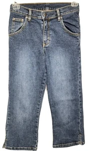 RIDERS Girl's Dark Wash Regular Fit Straight Leg Stretch Jeans size 14S - Picture 1 of 9