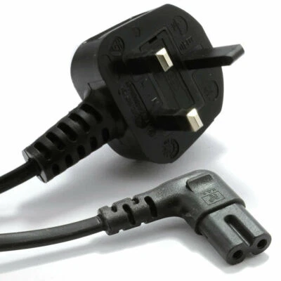 1m Stromkabel UK Stecker Zu Rechtwinklig Figur 8 Fig Von 8 Kabel C7 1m [008109] - Bild 1 von 4