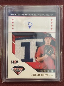 2019 Panini USA Baseball Stars & Stripes Jerseys /4 Jackson Phipps Auto