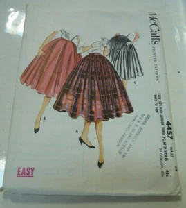 VINTAGE McCalls Printed1958 Pattern 4457 Pleats or Full Skirt Waist 24 Teen size - Picture 1 of 2