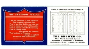 The Freedom Pledge Ink Blotter Card The Brewer Company Cincinnati, OH c1940 - Picture 1 of 2