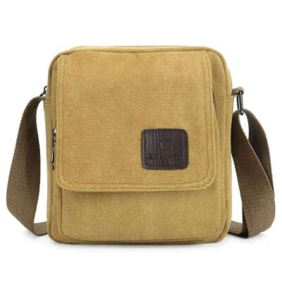 Bolso Bandolera de Lona para Hombres Mensajero Hombro Bolsas para Libros Cartera Escolar De Colección Foto 1 de 4