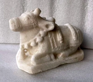 Old Stone Religious God Shiva Ride Nandi Statue Hand Carved Big Nandi Cow Statue - Picture 1 of 8