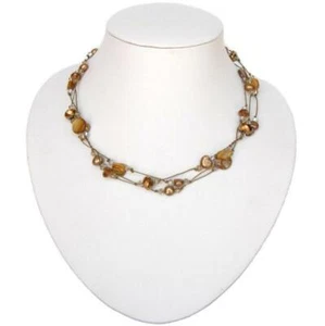 Collar 16-18" 3 Hilos Perla Marrón, Madreperla y Cristal - Imagen 1 de 3