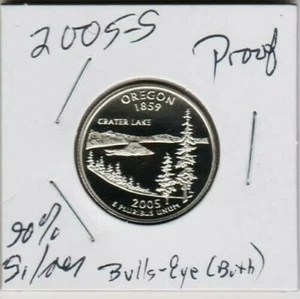 2005 S Oregon PROOF 90% Silver State QUARTER 1859 Crater Lake Volcano Frost A Ni - Picture 1 of 3