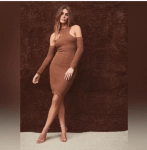SER.O.YA Vixen Rib Knit Sweater Midi Removable Sleeve Convertible Dress Size M - Picture 1 of 10