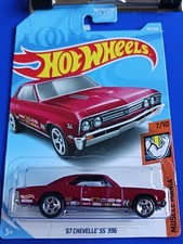 '67 Chevelle SS 396, 2019 Hotwheels Muscle Mania 7/10.  FYD07,  Dark Red