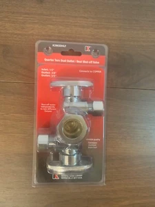 6 PCS 1/4Turn Dual Comp Angle Shut Off Valve 1/2" NOM(5/8" x3/8"x3/8) K2903DHLF - Picture 1 of 6