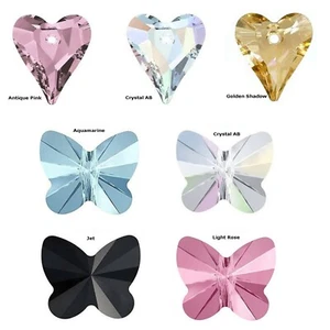 Swarovski 6240 17mm & 27mm Wild Heart Pendants & 5754 Butterfly 12mm Beads - Picture 1 of 17