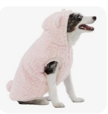 TOP PAW Pink Fleece Hoodie Bear Outerwear For Dogs XL NEW - Image 1 of 4