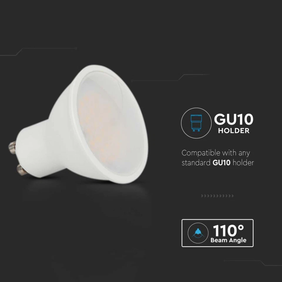 LAMPADINA FARETTO LED GU10 5W 6,5W 8W 10W V-TAC LAMPADA SPOT GU10 BULBO FARO - Immagine 1 di 1