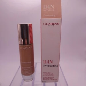 Clarins Everlasting Long Wearing Hydrating Matte Foundation 114N CAPPUCCINO - Picture 1 of 6