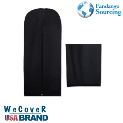 WECOVER 64" Clothes Cover Garment Storage Bags Travel Coat Long Dress Bags Color Black