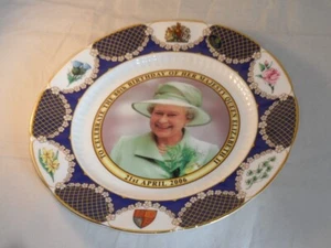 Aynsley Porcelain Plate Celebration 80th Birthday Queen Elizabeth II Ltd Edition - Picture 1 of 8