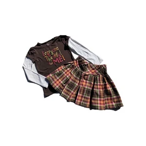 Gymboree Shirt Skirt Sz 10 9 Plaid Thanksgiving Thankful Vintage Fall For Autumn - Picture 1 of 6