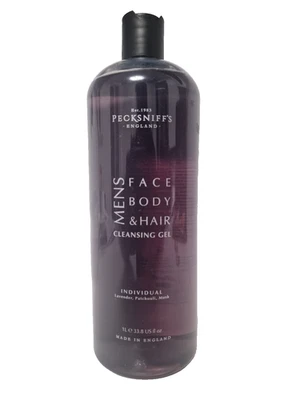 Pecksniff's 3-in-1 Men’s Gel – Face, Body & Hair, Lavender Patchouli Musk 1 L