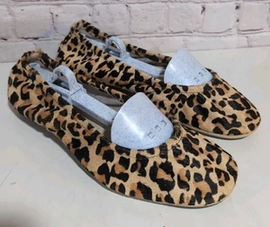 The Storehouse Flats Shoes Size 9 Wild Side Leather Leopard Hair Ballet New - Picture 1 of 16