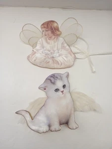 Set Of 2 Bradford Editions Porcelain Little Angels Christmas Ornaments - Picture 1 of 6