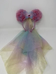 Disney Parks Minnie Mouse Fairies Pastel Veil Ears Headband Butterfly Gem *READ - Picture 1 of 10