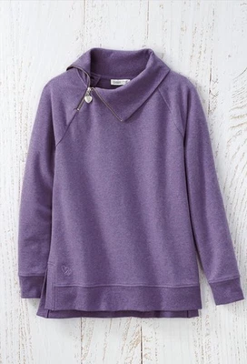 Coldwater Creek Weekender Sweatshirt color Teal Heather - Image 1 of 4