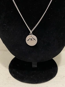"Collar colgante recortado montañas plata de ley 18""" - Imagen 1 de 2