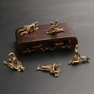 Rare 5 Pcs Chinese Antique Collection Brass Sex Position Figure Statue Pendant - Picture 1 of 5