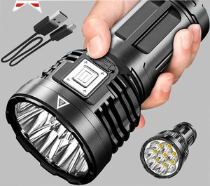 Flashlight Rechargeable High Lumen LED Tactical Torch for Camping Outdoor Use. - Imagen 1 de 17