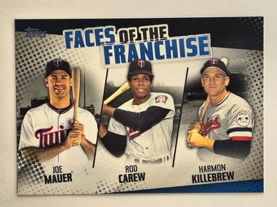 2019 Topps Faces of the Franchise Black #FOF-17 Mauer Carew Killebrew Twins /299 - Image 1 of 2