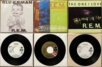 3 R.E.M. Promo 7" singles Superman Can't Get There The One I Love 1986-7 IRS Rec - Image 1 of 2