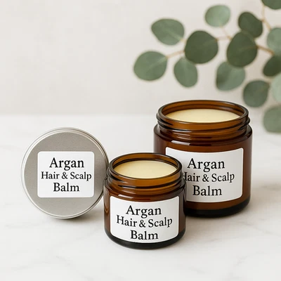 Natural Argan Hair & Scalp Balm, Moisturizing Conditioning Balm, Beard Balm Too! - Image 1 of 4
