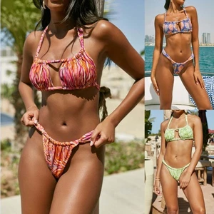 Sexy Bikini Set for Women Girls Micro Lace up Thong Swimwear Swimsuit Push Up - Picture 1 of 15