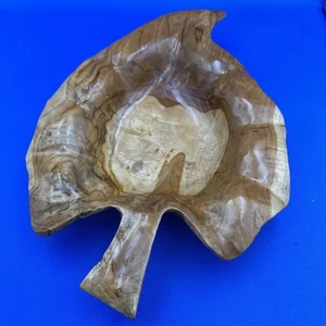 Burlwood Bowl Arrowhead Leaf Shape 11" x 16" x 2.5" Rustic Cabin Decor Tabletop - Bild 1 von 12