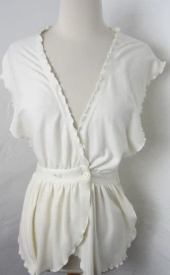 Blusa Peplum Doble Botón Borde Festoneado Dama Liberada De Colección Para Mujer S Foto 1 de 4