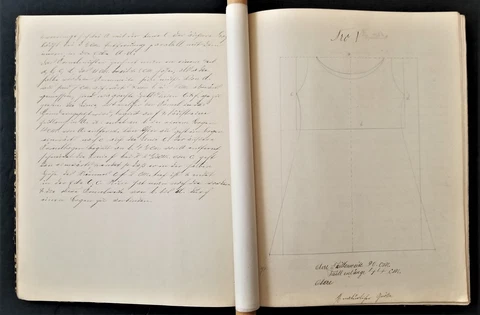 1904 antique HAND WRITTEN SKETCH BOOK german SEWING CLOTHING children patterns Cover