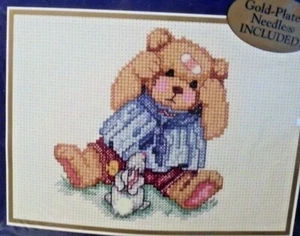 "BOO BOO BEAR" Cross Stitch Kit-Bucilla-14 ct.- 7" x 5"-Gold Needle-Sealed-New - Picture 1 of 2