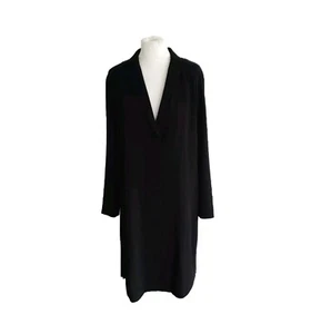 Cos Womens Black Pleated Back Longline Button-Down Dress/jacket~Size EU 36/UK 10 - Picture 1 of 14
