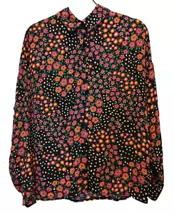 Asos Ladies Multicolour Relaxed Fit, Long Sleeve Floral Shirt - Size 8 - Picture 1 of 13