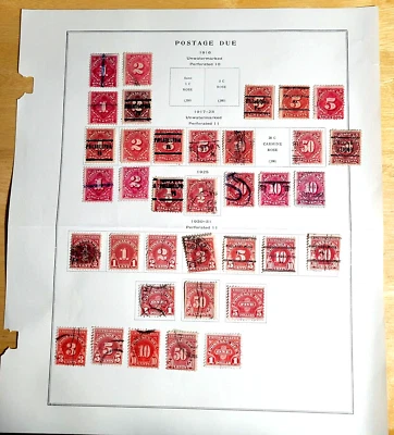 1917- SCOTT #J77+ 50C 1C 2C 5C POSTAGE DUE PRECANCEL USED BLUE LINE HINGED #F11 - Image 1 of 4