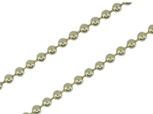 SOLID 14K GOLD 2mm BEADED BALL CHAIN ITALIAN NECKLACE ~ 24" / 4.9g - Picture 1 of 14