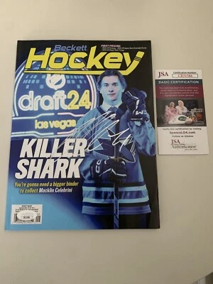Macklin Celebrini Signed Beckett Magazine JSA Coa Autographed San Jose Sharks - Image 1 of 2