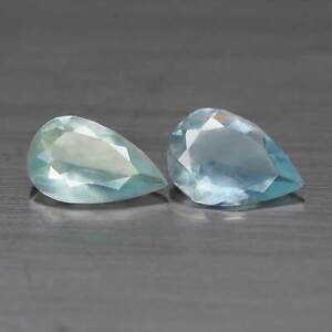 1.2Ct. MATCHED Untreated Natural Pear Sky Blue Aquamarine Brazil