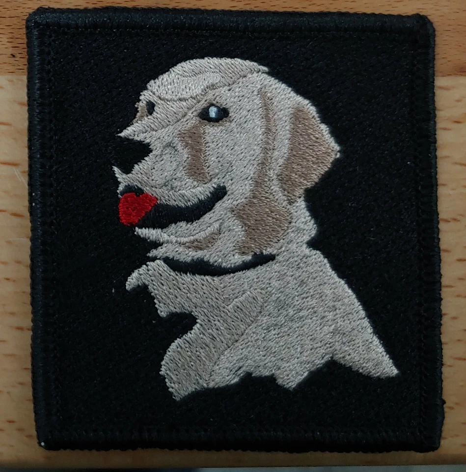 Labrador Service Dog Patch With Hook Adhesive Fastener  Morale Black Border #6 - Image 1 of 1