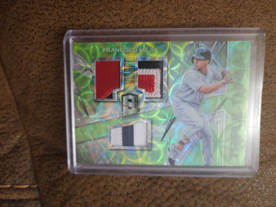 2018 CHRONICLES SPECTRA TRIPLE THREAT FRANCISCO MEJIA NEON GREEN RELICS RC #/25 - Image 1 of 2