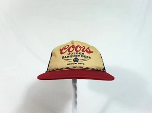Coors Golden Banquet Beer Khaki & Red Rope Trucker Snapback Hat Sz OSFM NEW RARE - Picture 1 of 2
