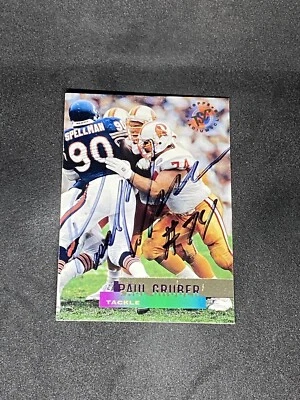 Paul Gruber 1995 Topps Stadium Club #55 Tampa Bay Buccaneers Auto Signed Card - Image 1 of 3